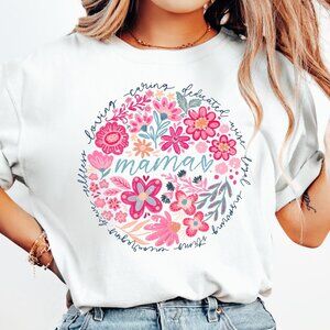 NEW Boho Floral Mama Shirt Trendy Spring Mom Tee Mothers Day Gifts for New Mom